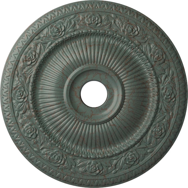 Ekena Millwork Logan Ceiling Medallion (Canopies up to 6 1/8"), 24 1/4"OD x 3 7/8"ID x 2"P, Cloud Burst Crackle CM24LO1CBC - main